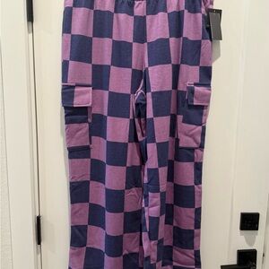Grayson Threads Blue and Purple Track Joggers Relaxed Fit